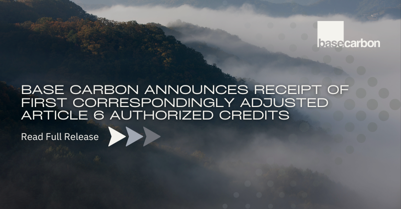 Base Carbon Announces Receipt of First Correspondingly Adjusted #Article6 Authorized Carbon Credits

Read Full Release
bit.ly/4asj7dZ