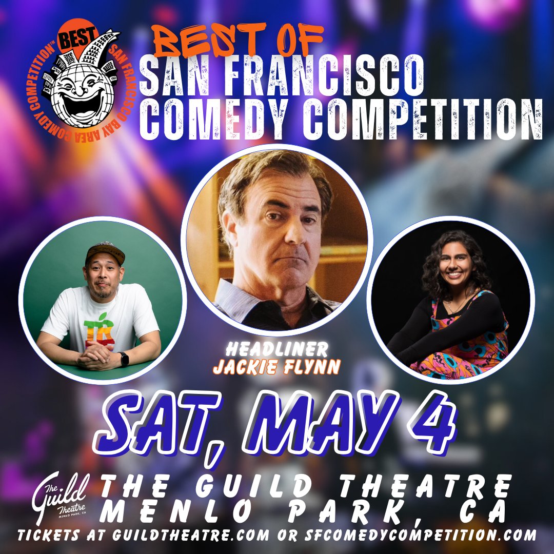 ON SALE NOW! 🤣 From starring in Loudermilk to starring at The Guild Theatre we are excited to host @jflynncomedy in the next Best SF Comedy Competition on SAT, MAY 4! Get tickets now. 🎟️>> guildtheatre.com EARLY SHOW 7PM // LATE SHOW 9:30PM