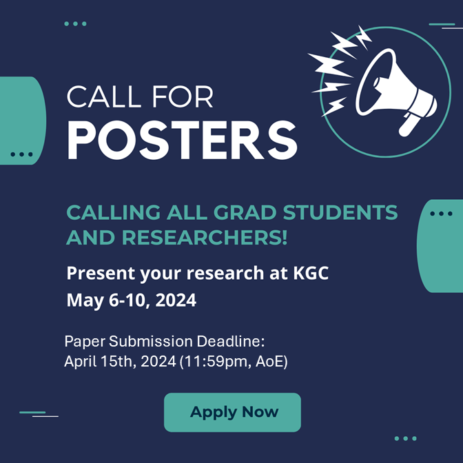 ✨🎓 Great News for #GradStudents & Early Stage Researchers (#ESR)! Join us at #KGC2024 & present your applied research findings in the realms of #KnowledgeGraphs & #AI to an industrial audience. Deadline: April 15th Learn more➡️events.knowledgegraph.tech/event/7ffec6d4… #PhDlife #PhDlife #PhD