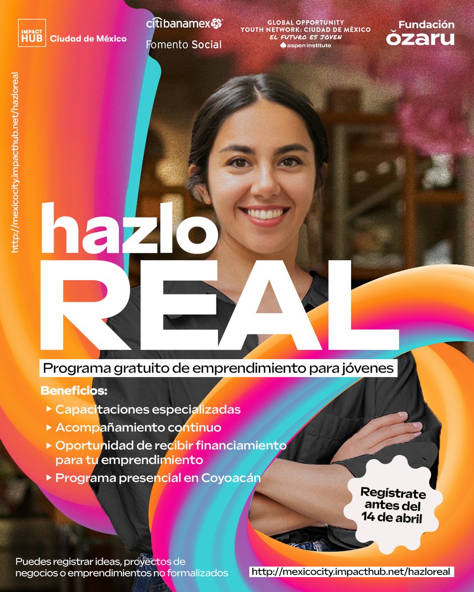 📊Esta convocatoria ofrece un programa gratuito de acompañamiento para el desarrollo y consolidación de sus negocios, brindando herramientas, vinculación y visibilidad para que jóvenes con ideas de negocio, proyectos en desarrollo o que trabajan por cuenta propia...