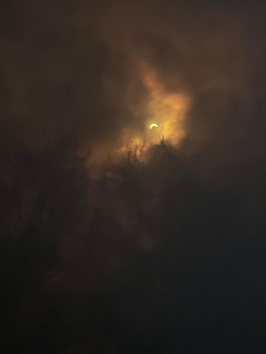dxroldan's tweet photo. Cloudy day, but family caught a glimpse from #Scarborough #Toronto View safely! #2024Eclipse https://t.co/Y6Mri8poqT