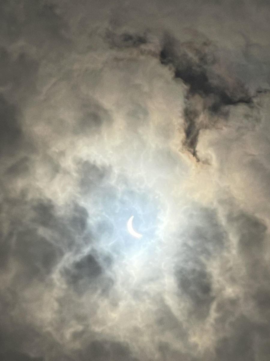Clouds didn’t totally ruin the eclipse. Was able to look at it a bit without the glasses! 🌞🌚