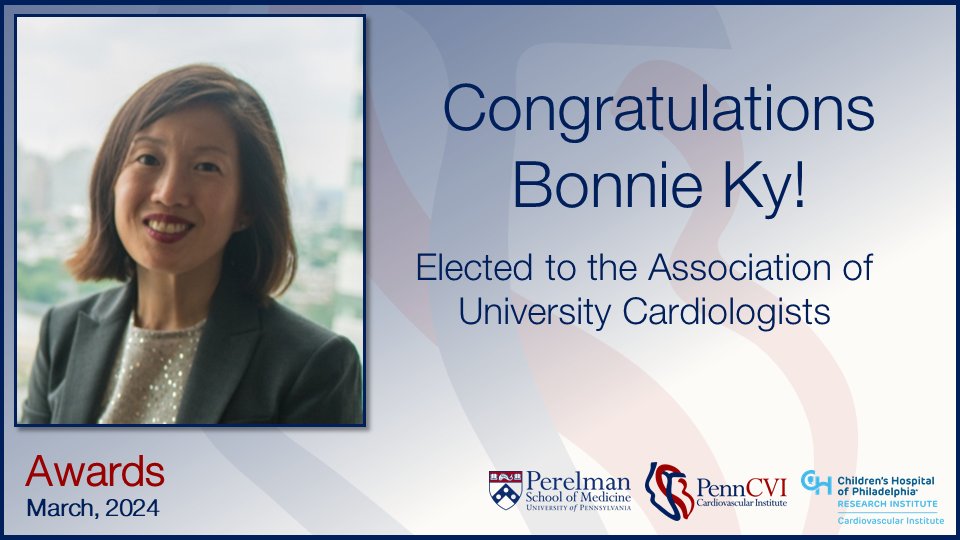 Congratulations Bonnie Ky! Elected to the Association of University Cardiologists
