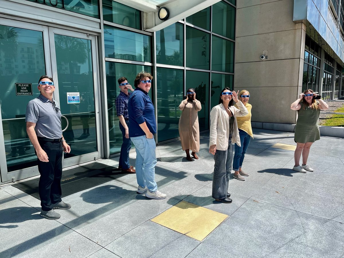 Having some office fun catching the Great Eclipse of 2024 ☀️🌑 How do you like our new look? 🕶️ 😉