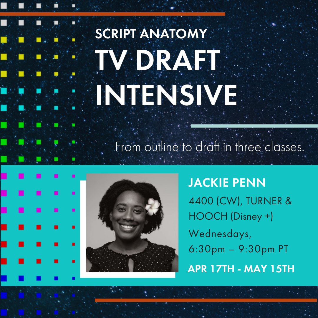 3 SPOTS LEFT, writers & class begins in 9 DAYS! Knock out your draft in 3 sessions w/time off to write + tips, tools & step-by-step notes. Get it, writer, @JackiePenn18 is the best! SAVE YOUR SPOT NOW: scriptanatomy.com/product/202404… #writingcommunity #screenwriting