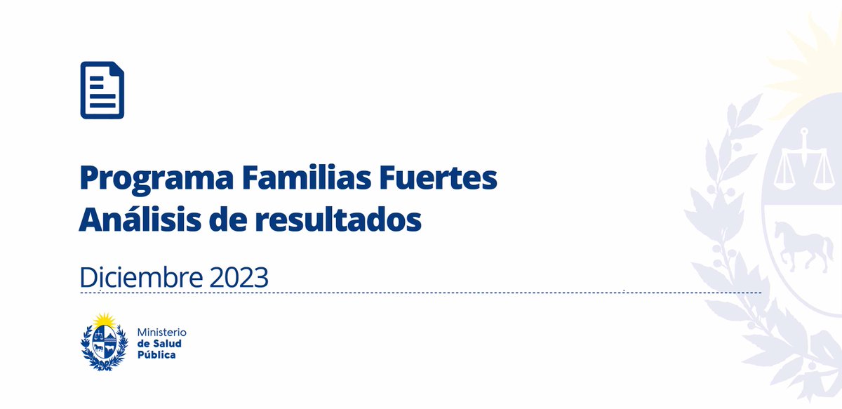 El programa Familias Fuertes Uruguay fue presentado y lanzado a mediados del año 2022. Compartimos el análisis de resultados del año 2023. ➡️ gub.uy/ministerio-sal…