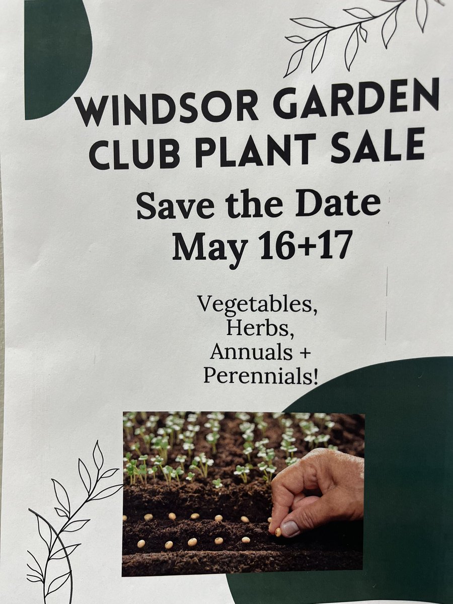 Green Thumb Alert!  Our Garden Club has been working hard to get ready for our annual sale-save the date!