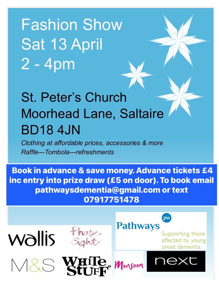 Come & join us this Saturday in Saltaire,raising funds for people living with young onset dementia & their families #Saltaire #Bradford #Shipley #dementia