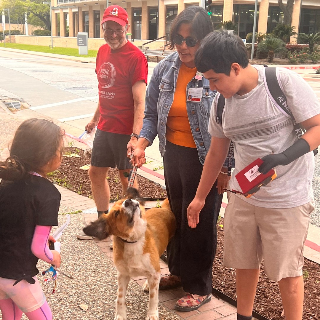 Clouds did not stop the fun! Today, our patients gathered in the school room to learn about the solar eclipse. Then, they went outside with some of our staff to see it in person! Astro, our teacher's dog, even stopped by to say hello to the kids.