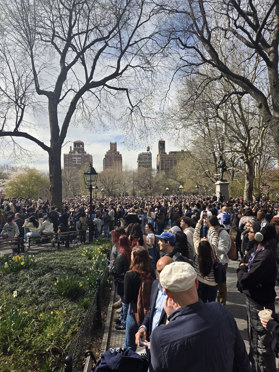 Not this many people in Washington Square in NYC since Bernie was in town.