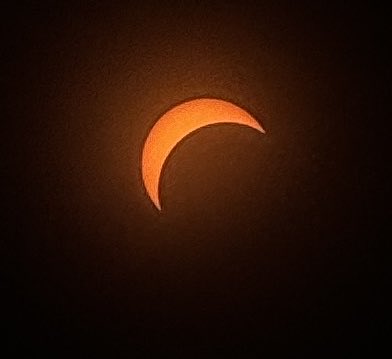 The sun being eaten by the moon #Eclipse2024 @BrownUniversity