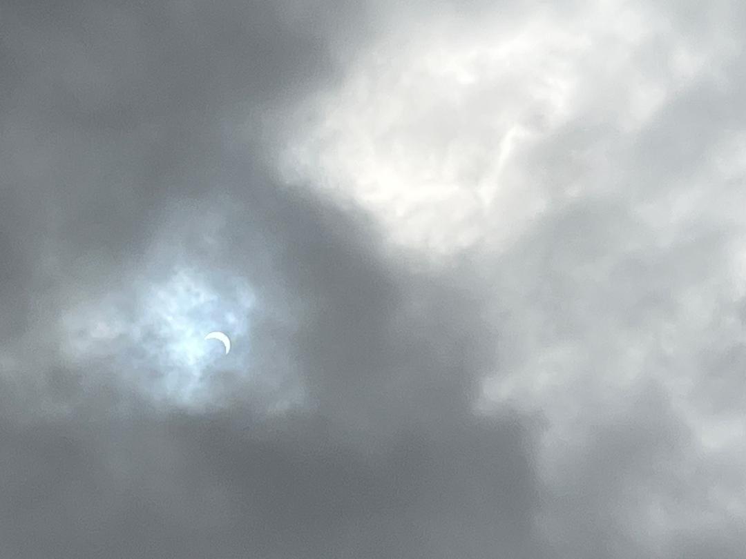Here's what the eclipse looked like in #SiouxFalls at about 1:50 PM Central time: