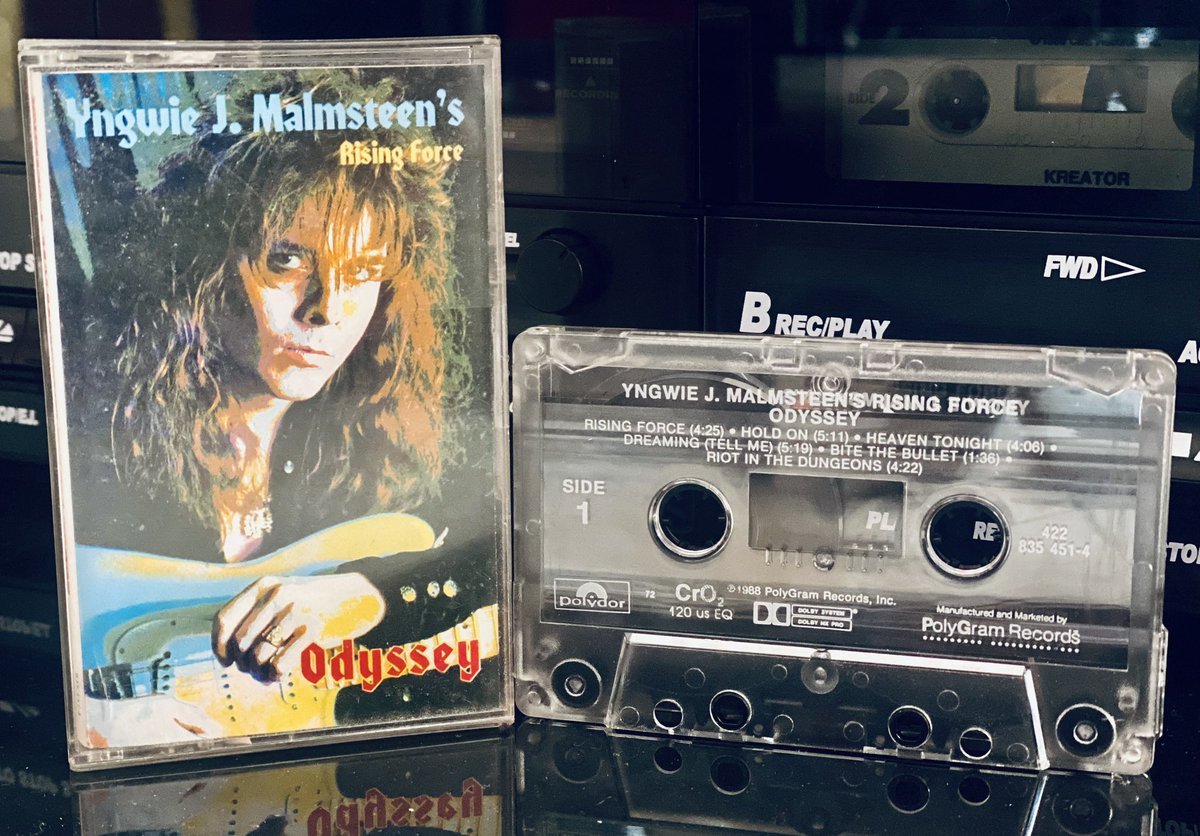 Released 36 years ago 🤘🔥🤘
Now Playing 📼
Odyssey by Yngwie J. Malmsteen's
1988 UK Cassette Edition 
Label: Polydor 
#Cassettemania #Tapelover #Cassettecollector