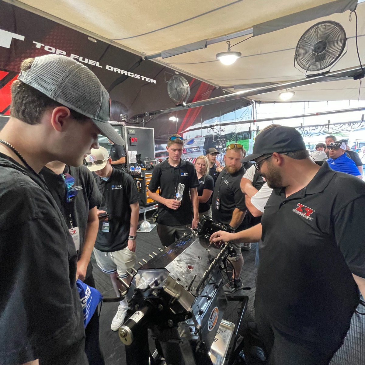 Our Mopar Career Automotive Program (CAP) students got a first-hand look at their future career as they talked with the @tsrnitro team and networked with local Stellantis dealerships at @NHRA Arizona Nats this past weekend. Learn more about Mopar CAP at moparcap.com.