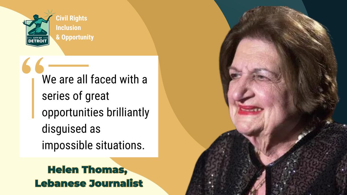 CRIO honors Helen Thomas - a Lebanese American reporter and a long serving member of the White House Press Corps. Her resilience shined throughout her life -breaking through a number of barriers for women reporters and won great respect in her field. #arabheritagemonth #detroit