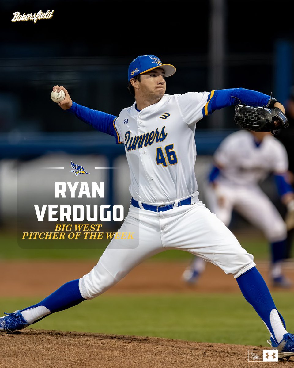 Dominated on the mound during Saturday’s shutout win over Fullerton,
Ryan Verdugo is your <a href="/BigWestSports/">The Big West</a> Pitcher of the Week! 

#HomeIsAtHardt | #RunnersOnTheRise