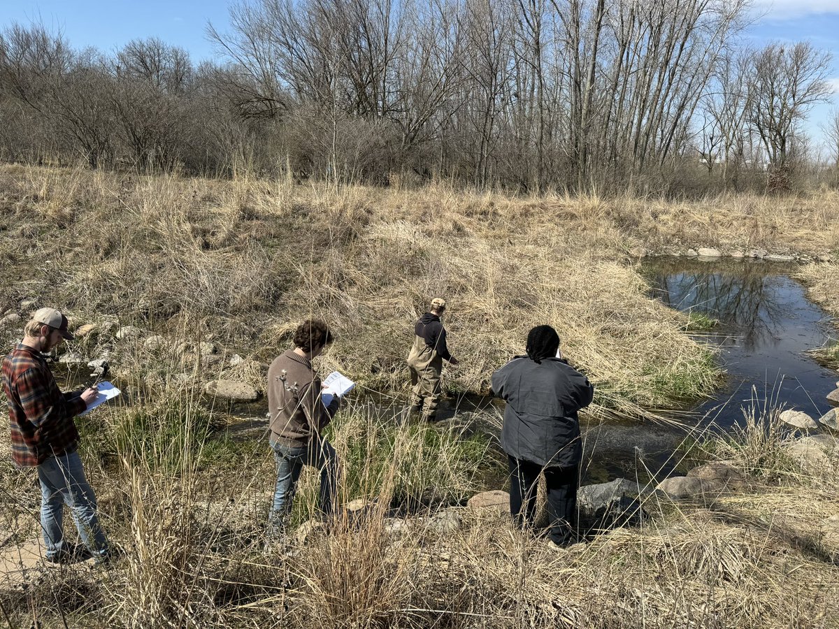 Field trip on a solar eclipse day! Taking my ecological engineering students out to do a stream assessment and also experience the #solareclipse. <a href="/ISU_ABE/">Iowa State Agricultural and Biosystems Engineering</a>