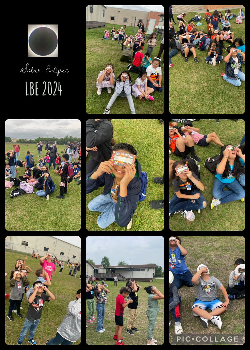 @LauraBush_Elem Students experiencing the #2024Eclipse @PISDScienceK_4 thank you for the solar eclipse viewers!