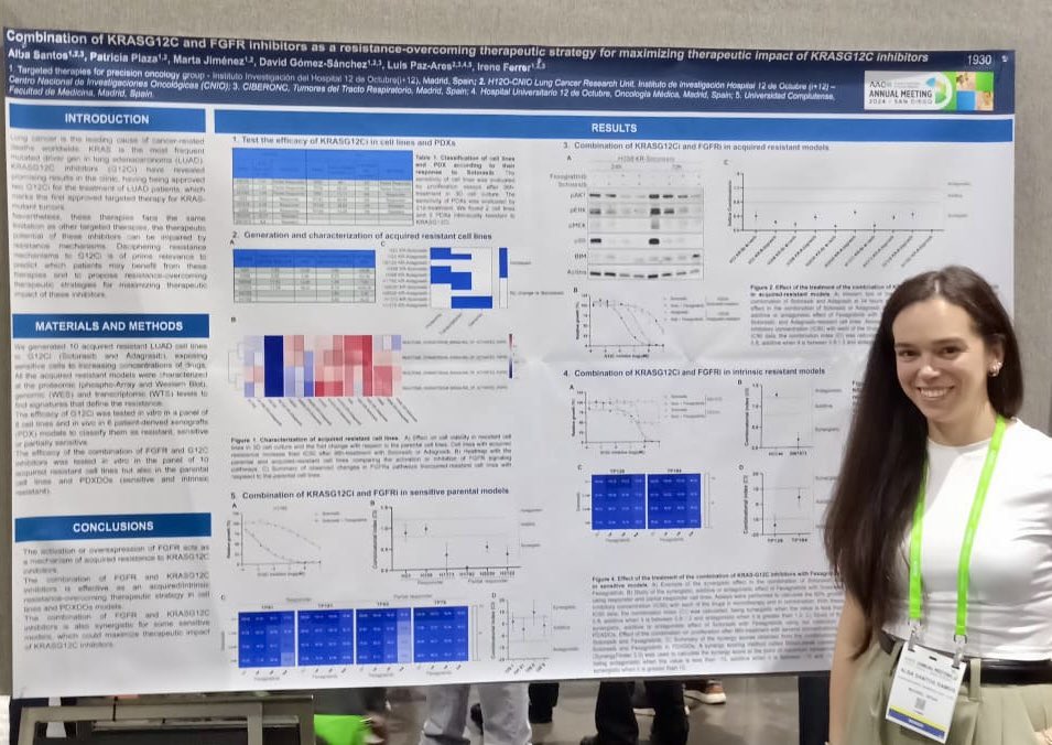 🔛Overcoming resistance to KRASG12C inhibitors #lungcancer 

✅Come visit us <a href="/AACR/">AACR</a> #AACR24
1930 Section 24, board 8

<a href="/Alba_SantosR/">Alba Santos</a> <a href="/IreneFerrerS/">Irene Ferrer Sánchez</a> <a href="/CNIOStopCancer/">CNIO Stop Cancer</a> <a href="/UAI_imas12/">UAI_imas12</a> <a href="/unicomplutense/">Complutense</a> @CIBERONC