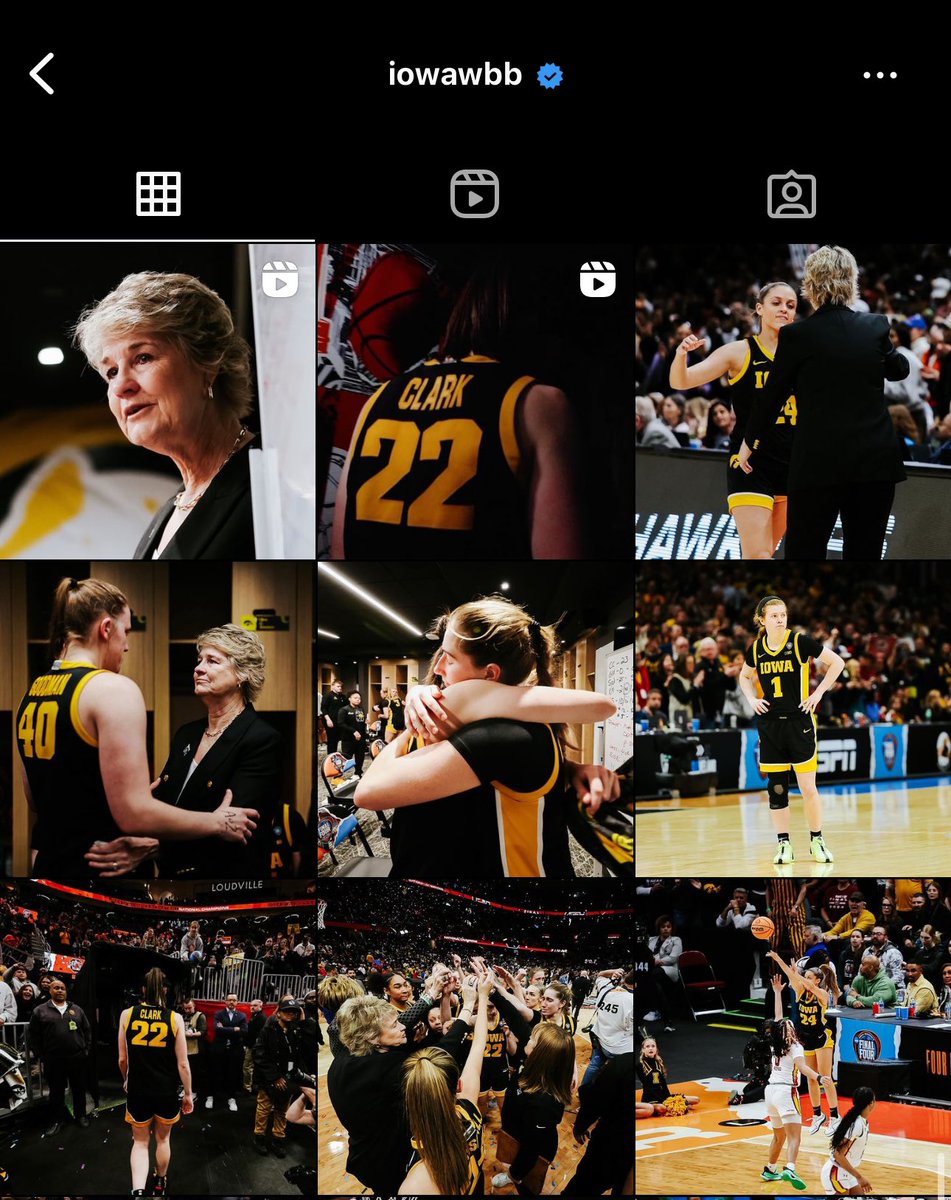 So often, we opt to stop posting following a big loss… It’s an easy default. Last night, @IowaWBB posted 8 times on IG following their National Championship loss. 4 of those have 100k+ likes (two have 200k+). Going silent is often the right answer, but not always.