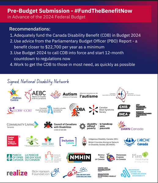 DAWNRAFHCanada's tweet photo. As Canada gears up for the federal budget, let's remind the government of its responsibility to support marginalized communities. Funding the Canada Disability Benefit is not just an option, it's a necessity for ensuring equality and inclusion.
#30percent #CDB #FederalBudget https://t.co/Y56AuXnce0