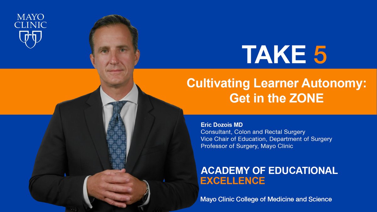 Cultivating learner autonomy is vital when training future doctors so it's important for faculty to find the optimal balance of supervision. Watch @EricDozoisMD of @MayoClinic share 5 effective tips for encouraging learner autonomy in medicine: mayocl.in/3Q6qNbk