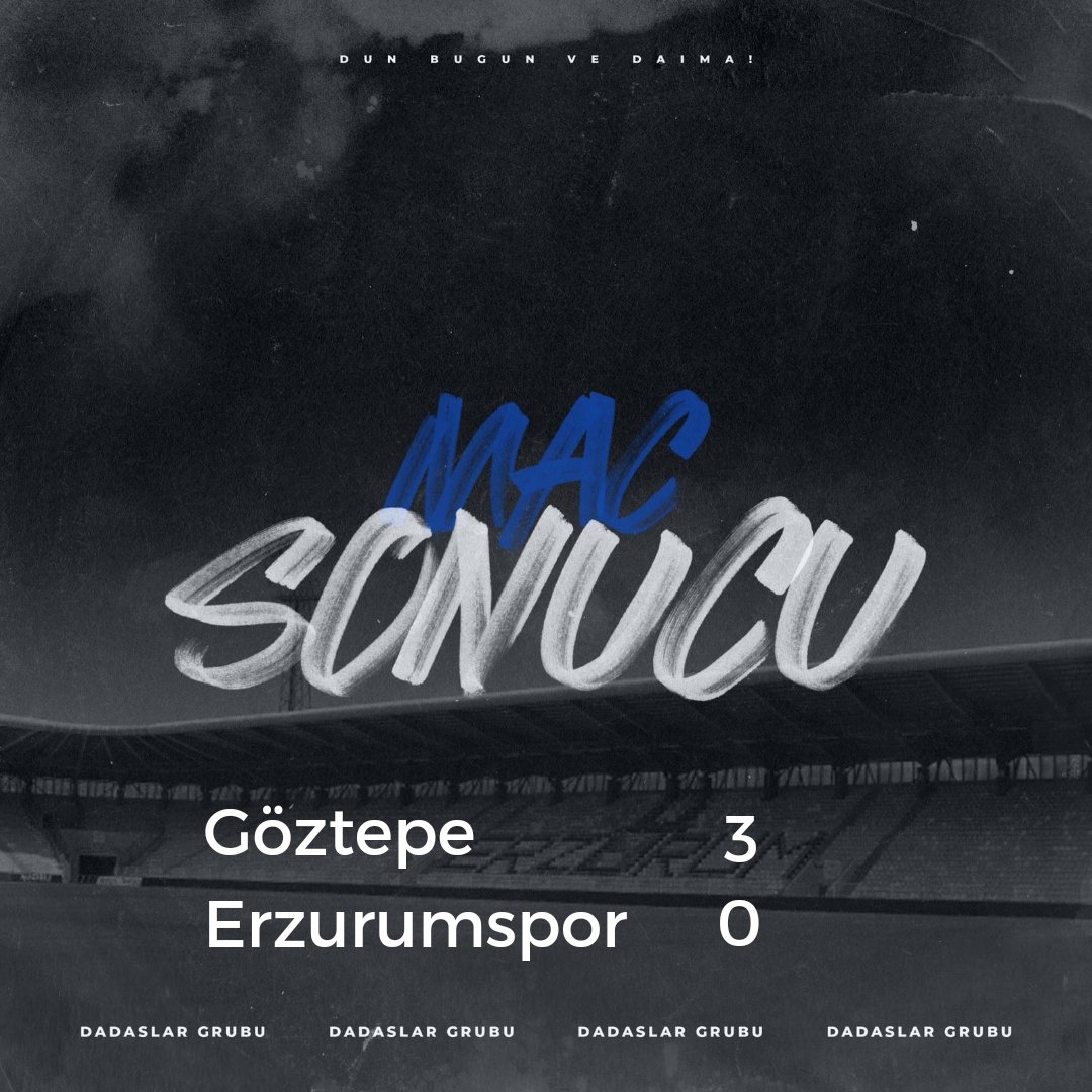 Maç sonucu : Göztepe 3-0 Erzurumspor FK #Erzurumspor #Dadaşlargrubu