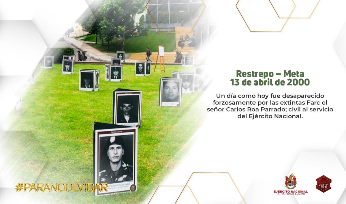 #ParaNoOlviar|  Hace 25 años fue desaparecido el civil al servicio de la institución Carlos Roa Parrado, lo seguimos esperando.