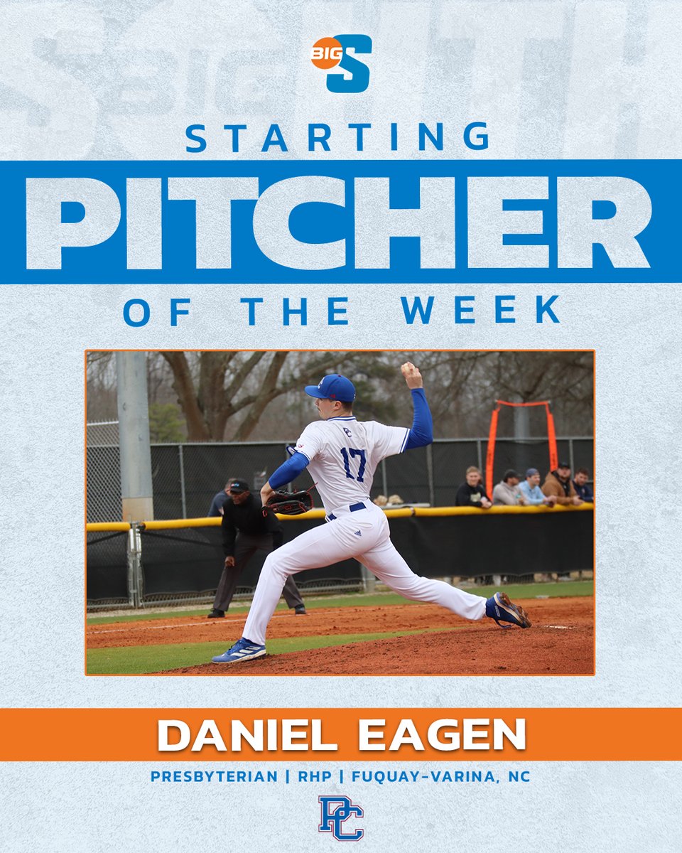 He struck out a career-high 1⃣4⃣ while allowing just three hits in 7.0 innings to pick up a win over Radford 🔥 @BlueHoseBSB's Daniel Eagen is the #BigSouthBase Co-Starting Pitcher of the Week!