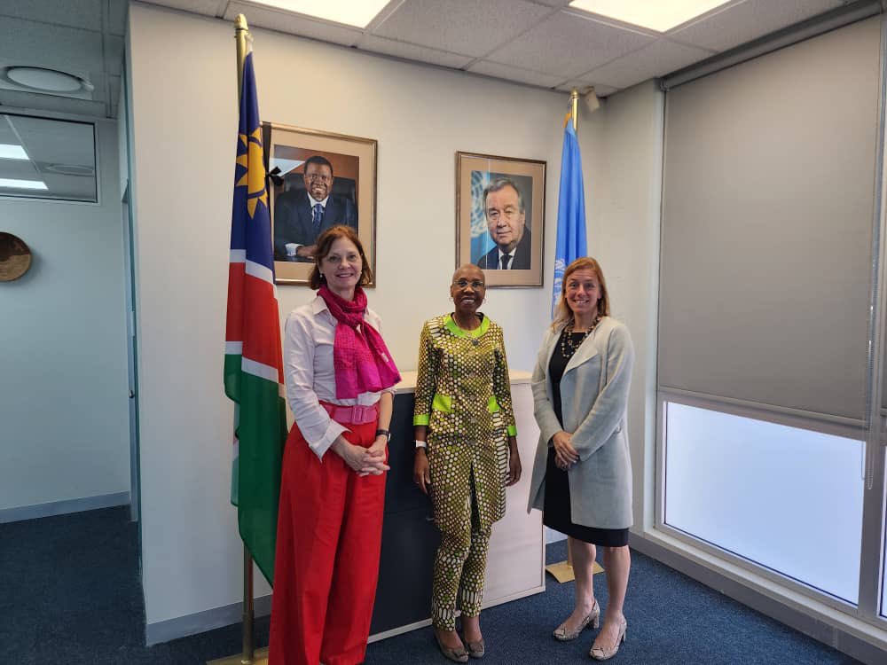 A real pleasure discussing with the UN Resident Coördinator @Phororo in Namibia and @SamOcranKweku UNICEF representative at the start of the joint visit with @BoutinGboutin Namibia's potential in the next Program Cycle for equitable development and child rights is encouraging!