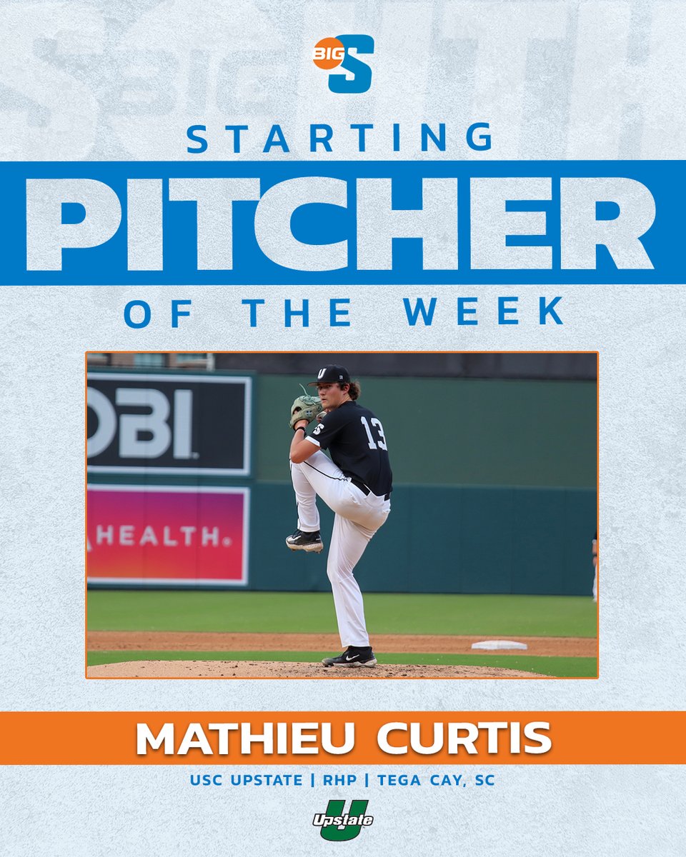 He allowed just one hit and three baserunners while striking out a career-high 8⃣ as the Spartans blanked the Eagles 😳 @UpstateBSB's Mathieu Curtis is the #BigSouthBase Co-Starting Pitcher of the Week!