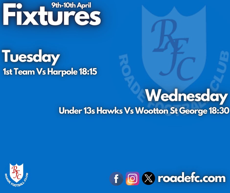 Our midweek fixtures 💙⚽️
