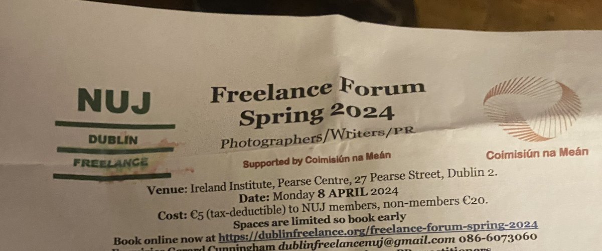 Back home now after attending today’s @DublinFreelance forum. Thanks to all those who organised it. Great contributions from the various panel speakers #freelanceforum @NUJBelfast @NUJofficial @NUJ_LFB @TimDawsn @kathrynjohnston @BobRoyMiller @photolinepic @Una_VIEW