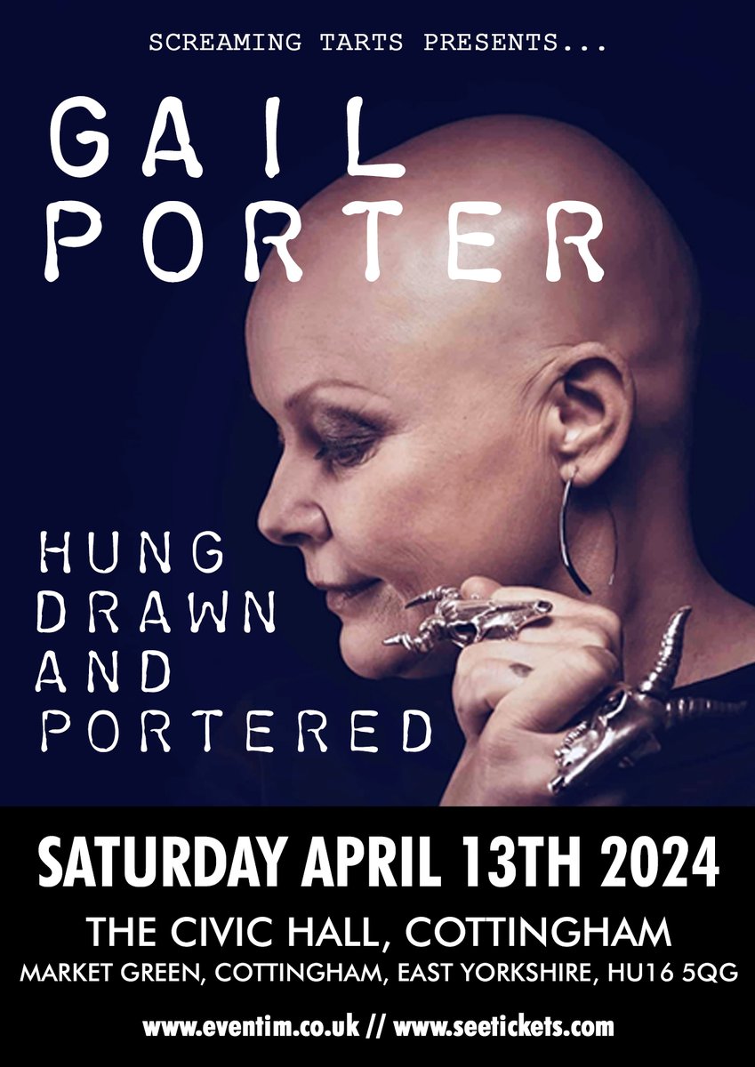Famed for her vibrancy as well as mental health struggles, @Gailporter has turned to comedy to take control of her own story. This brand new stand-up show documents her life experiences. Book here >>> seetickets.com/event/gail-por…