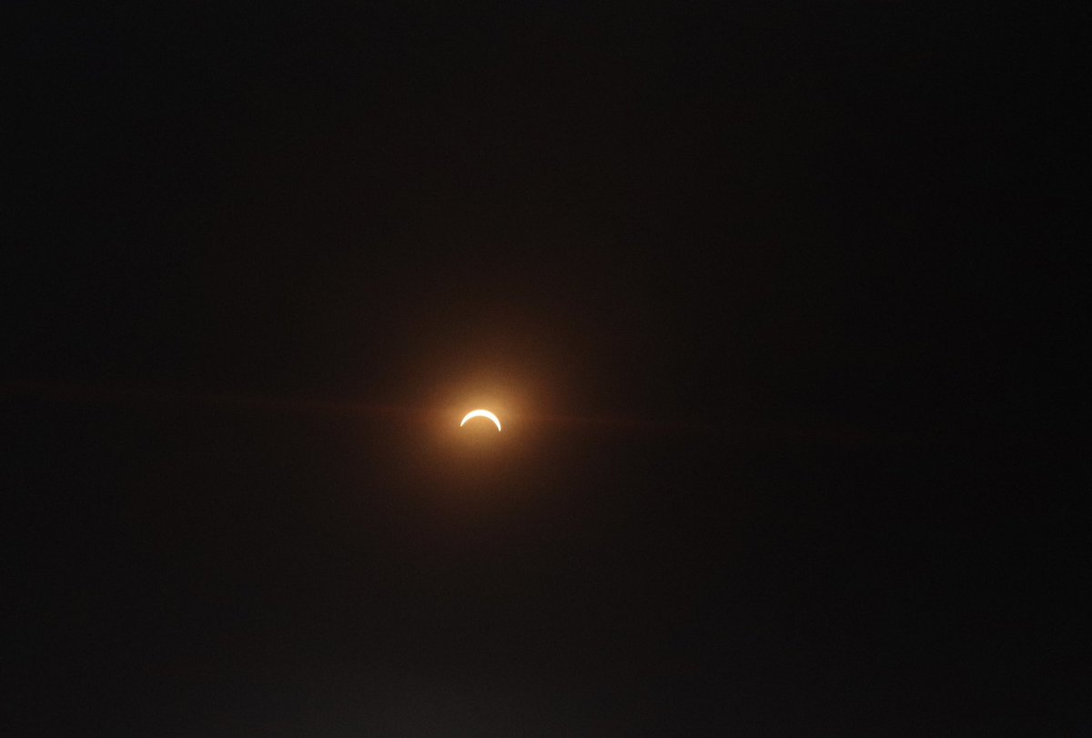 Solar eclipse in Grand Rapids, MI during the peak at 3:11 p.m. 🤩🌙