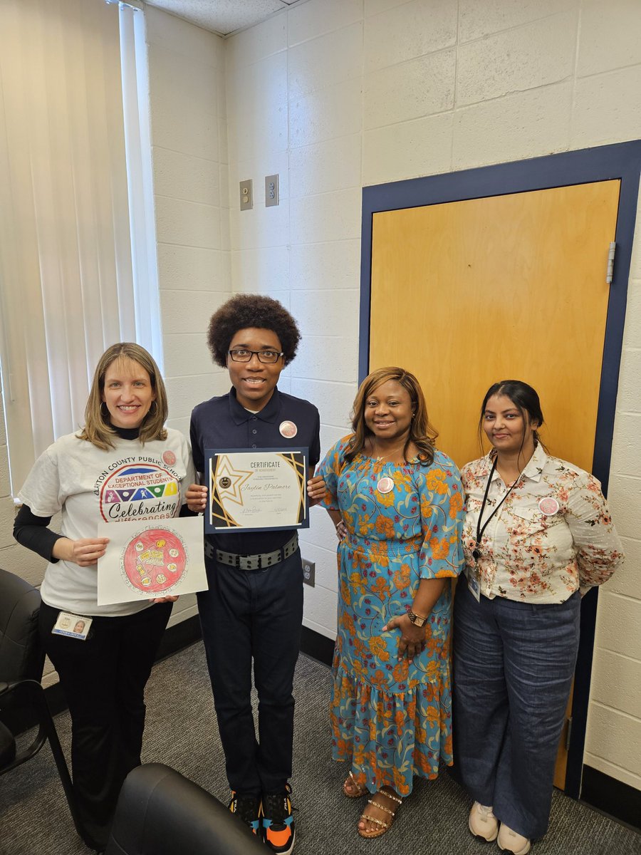 Exceptional Children’s Week (ECW) is Apr 15-19, 2024. Our first recognition for ECW began as we honor our district-level ECW Button Contest Winner! Jaylin Palmore, senior at NCHS, shares our theme of Inclusive Technology. We are proud to wear our buttons next week!! <a href="/CCPSNews/">Clayton County Public Schools</a>