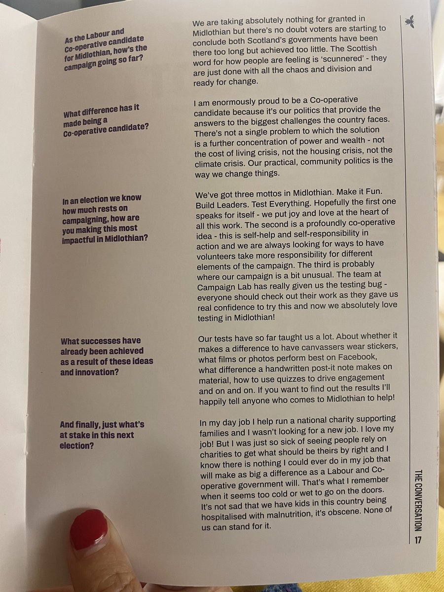 Wee interview in the @CoopParty magazine. It’s not sad we have kids in this country being hospitalised with malnutrition, it’s obscene. None of us can stand for it. If you believe in sharing power and wealth, join us. @ScottishLabour @ScotCoopParty