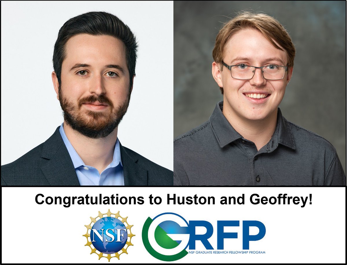 Congratulations to our fellow Fellows <a href="/hustonlocht/">Huston</a> and Geoffrey!! They each received the <a href="/NSF/">U.S. National Science Foundation</a> Graduate Research Fellowship in recognition of their accomplishments and proposed research!
