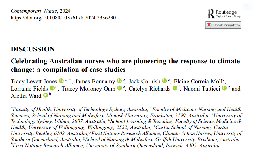 📢 Publication Alert 📢 Congratulations to Dr @naomitutticci1 & authors on your recent publication in Contemporary Nurse @tandfonline Have a read here 👇 tandfonline.com/doi/epdf/10.10…