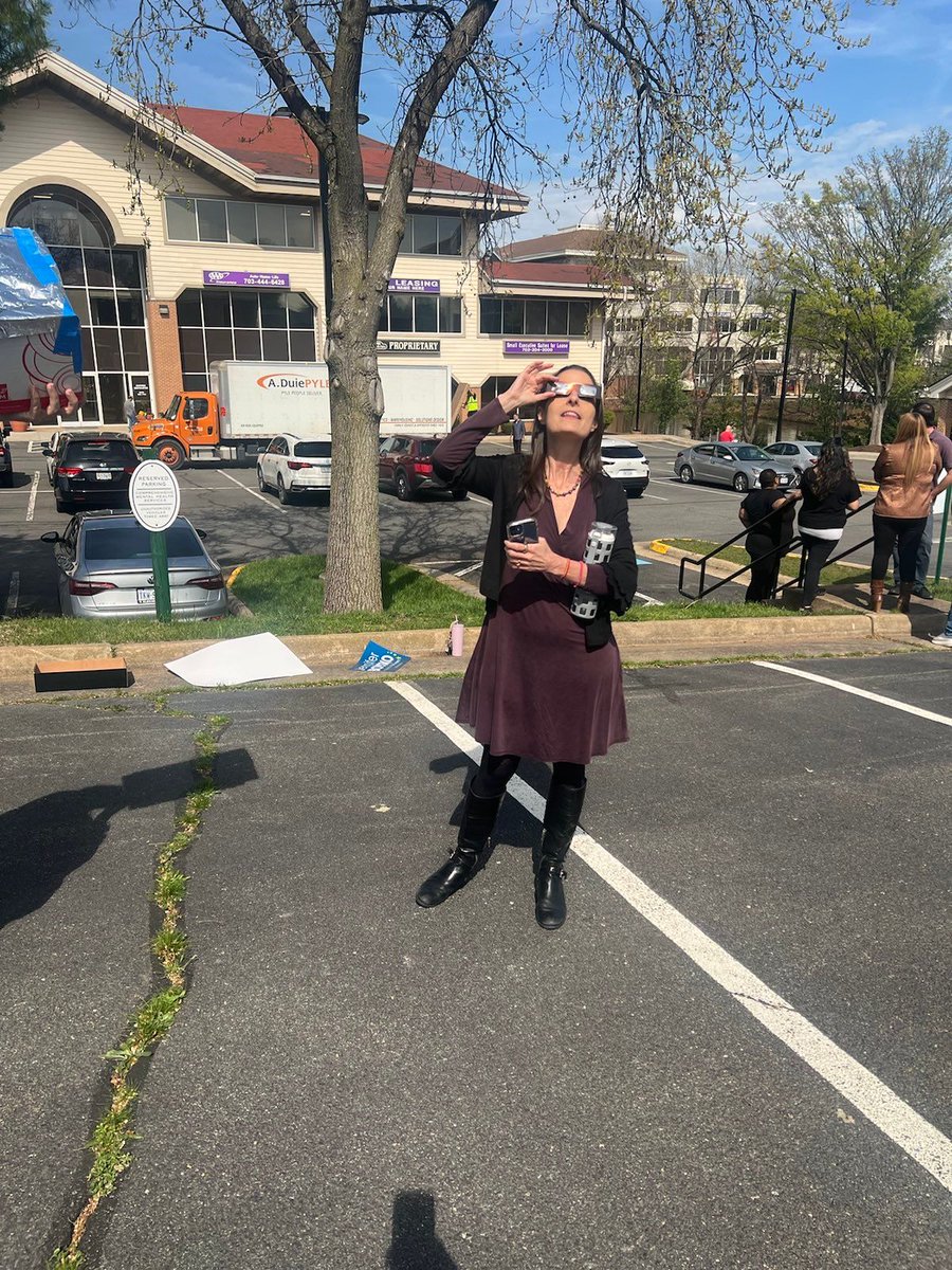 Observing the #SolarEclipse outside our office in #Loudoun this afternoon! Embracing the wonders of #Science! #TeamBoysko #VA10 #Boysko4Congress #BoyskoVA10