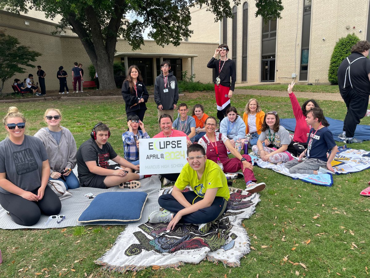 Solar Eclipse fun at Marcus High School! It is a great day to be a Marauder!