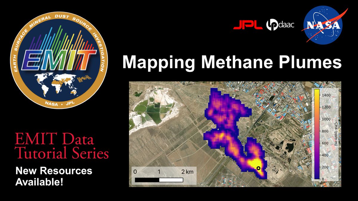 New #Python #Jupyter notebook tutorials show you how to work with @NASAJPL #EMIT #methane plume data. #LPDAAC *⃣EMIT Resources GitHub Repository go.nasa.gov/3PWphLj *⃣ EMIT Methane Plume Workshop Recording go.nasa.gov/3vGlmvj