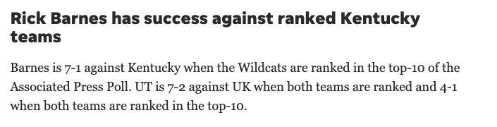 UTKnocksville's tweet image. well Kensucky fans, you got your wish. let's see if you can get out of the 1st round of the NCAA tournament NEXT season. LOL

Rick Barnes had a winning record against Cal. Sure, he's 11-10, but the record of ranked teams is better..  check THIS stat #checkTheStats #BBN #VolNation