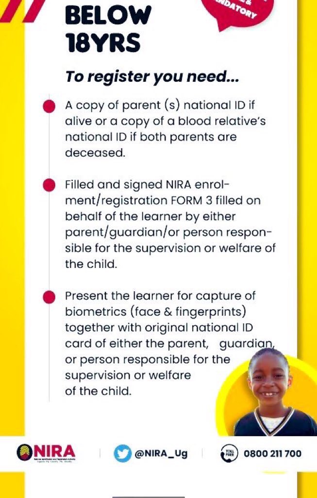 Dear CEO, we only have a yes for you and here’s how to register the young man. Please note that below 9 months, the child doesn’t have to appear at any of our centers for biometrics to be captured. Thank you