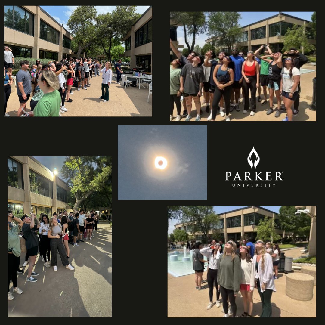 We had a stellar experience! We joined together at Parker University for Eclipse 2024 viewing. 🌑  It was a breathtaking moment that we'll always remember! #Eclipse2024 #ParkerUniversity