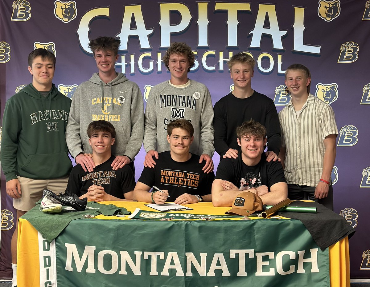 Excited to announce that I will be continuing my athletic and academic journey at Montana Tech after signing today with Montana Tech Track and Field. Roll Diggs!!