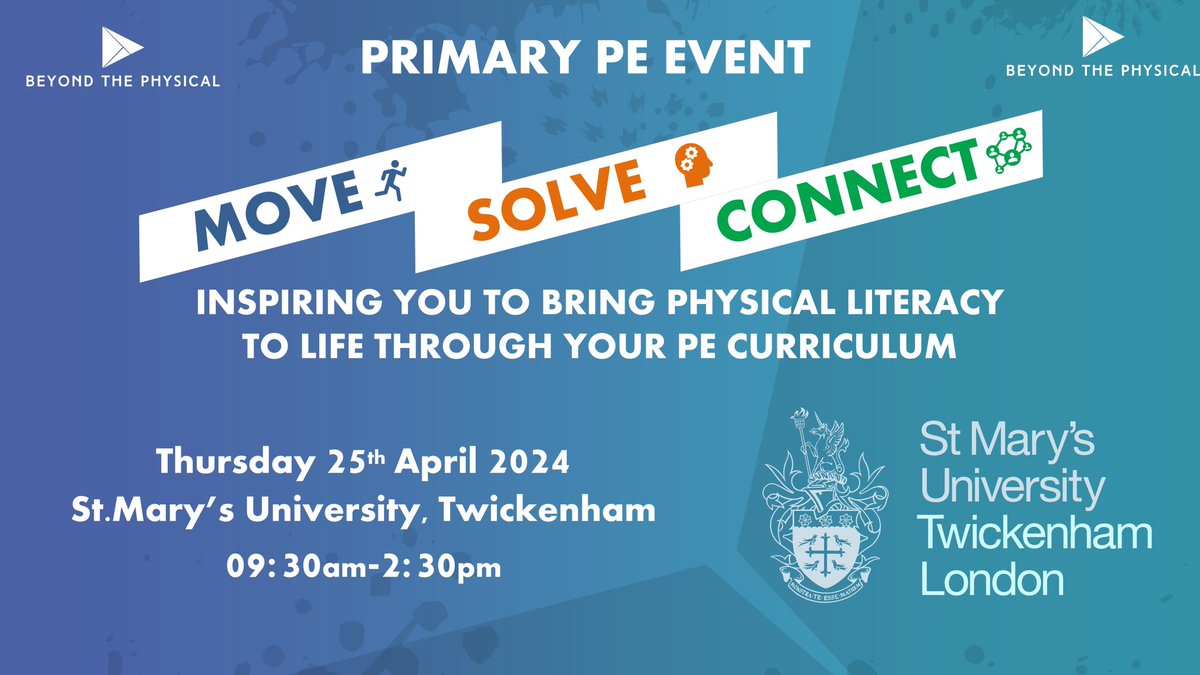 🗣️Calling all Primary teachers and school coaches in and around the London area! 🤝Join us for this day of Practical Prinary PE CPD support at St.Mary’s University, Twickenham! Sign up details and further information 👇 beyondthephysical.co.uk/events