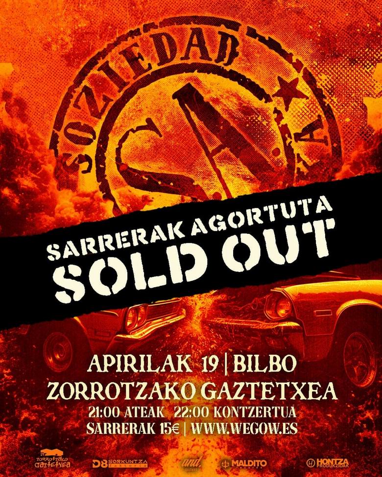 #SoziedadAlkoholika agotan su concierto del próximo 19 de abril en el Zorrotzako Gaztetxean de Bilbo - rockcircus.net/soziedad-alkoh…