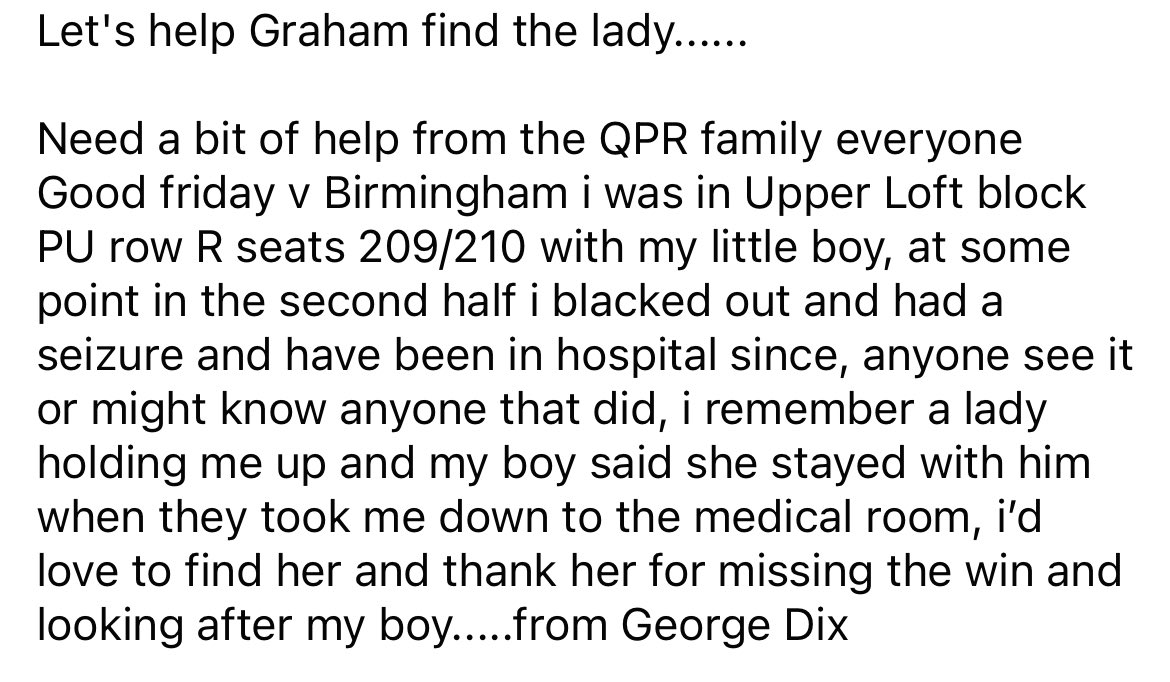 LoftFlags's tweet photo. The Gentleman who needed medical attention in the Upper Loft during the game against Birmingham is looking for the Lady who helped him and his young son. If you are the lady in question please drop us a message and we will put you in touch 🔵⚪️🔵⚪️🔵 https://t.co/h4Kpad1G7T