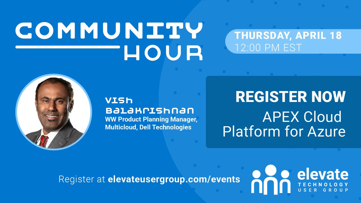 Join us at our @DellAPEX Cloud Platform for Microsoft @Azure Community Hour where @DellTech expert @VishB007 will share initial learnings from the first six months of ACP for Microsoft Azure's launch. RSVP: bit.ly/3TCdNxJ #DellTech #DellAPEX #MicrosoftAzure @Dell_HCI